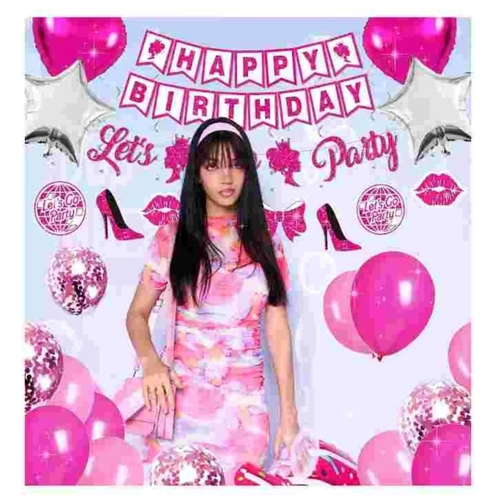 Pink Birthday Party Decoration Set NIB